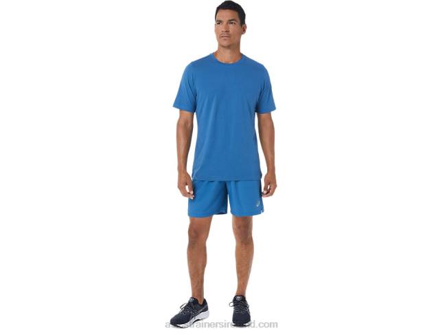 Men\s Short Sleeve Hthr Tech Top Azure Heather Asics XXPD1055