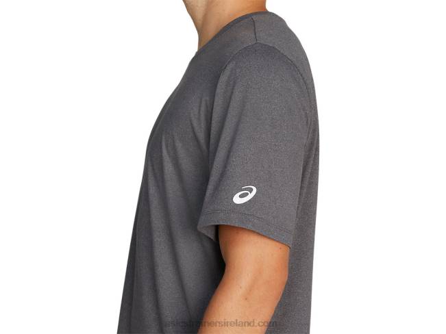 Men\s Short Sleeve Hthr Tech Top Dark Grey Heather Asics XXPD2033