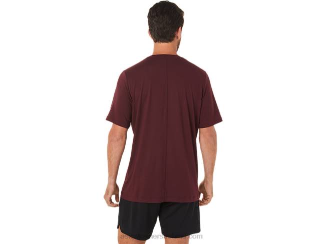 Men\s Short Sleeve Hthr Tech Top Deep Mars Heather Asics XXPD1703