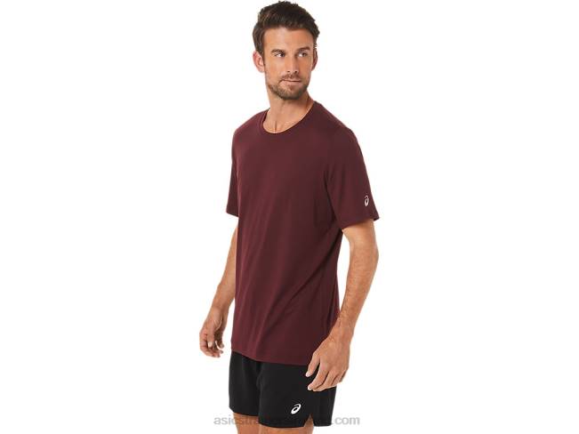 Men\s Short Sleeve Hthr Tech Top Deep Mars Heather Asics XXPD1703