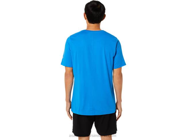 Men\s Short Sleeve Hthr Tech Top Electric Blue Heather Asics XXPD1710