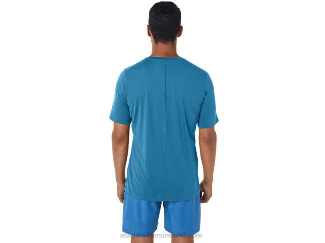 Men\s Short Sleeve Hthr Tech Top Island Blue Heather Asics XXPD170