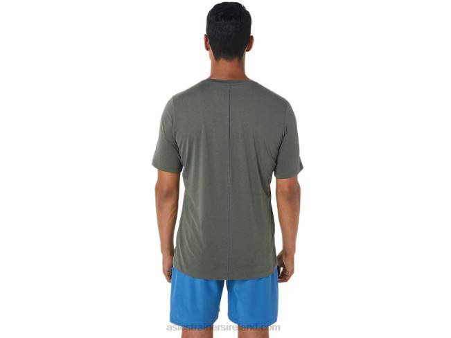 Men\s Short Sleeve Hthr Tech Top Mantle Green Heather Asics XXPD1049