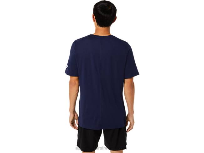 Men\s Short Sleeve Hthr Tech Top Peacoat Heather Asics XXPD1811