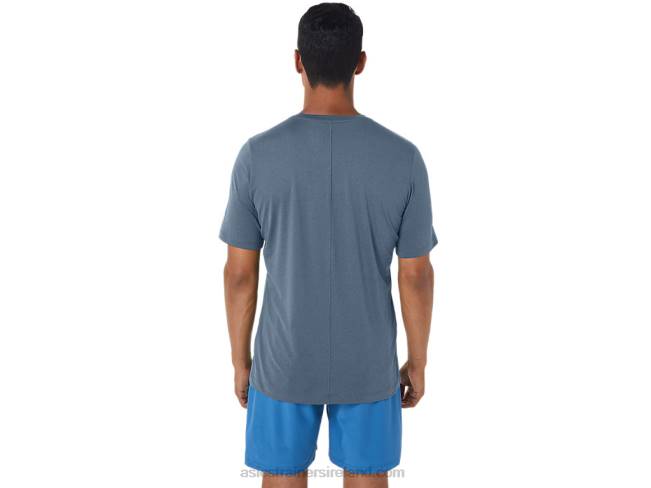 Men\s Short Sleeve Hthr Tech Top Steel Blue Heather Asics XXPD160