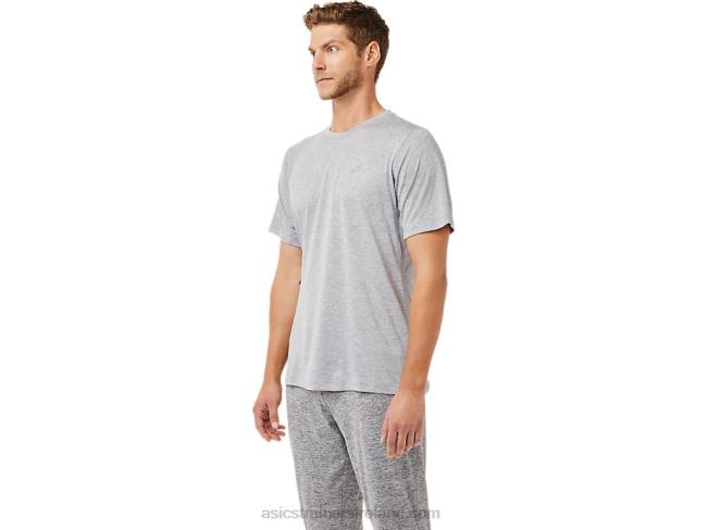 Men\s Short Sleeve Performance Top Sheet Rock Asics XXPD2040