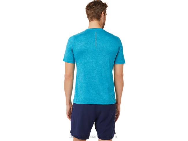 Men\s Short Sleeve Performance Top Teal Blue Asics XXPD2037