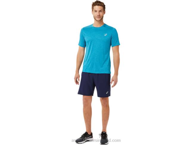 Men\s Short Sleeve Performance Top Teal Blue Asics XXPD2037