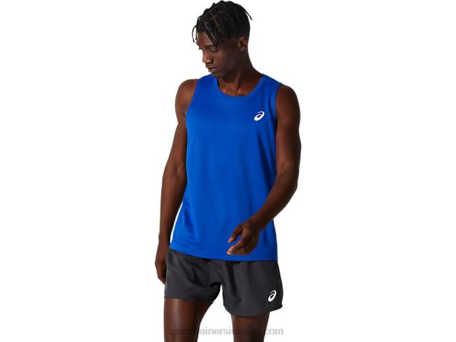 Mens Silver Singlet Blue Asics XXPD2001