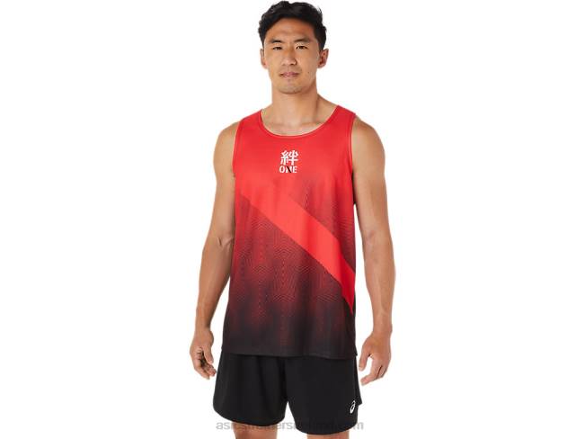 Mens Singlet Electric Red Asics XXPD1648