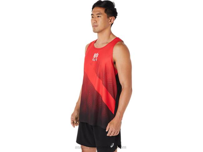 Men\s Singlet Electric Red Asics XXPD1648