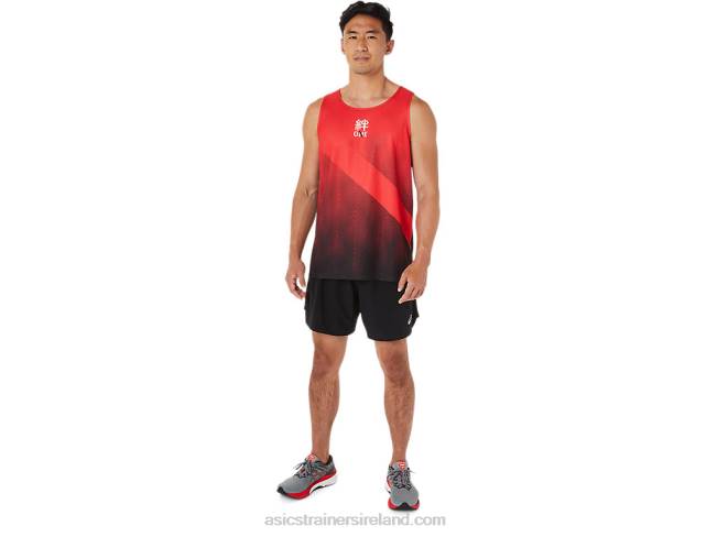 Men\s Singlet Electric Red Asics XXPD1648