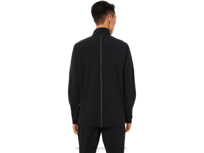 Men\s Stretch Woven Jacket Performance Black Asics XXPD1450