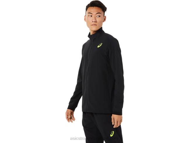 Men\s Stretch Woven Jacket Performance Black Asics XXPD1450