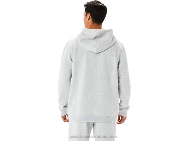 Men\s Sunday Fleece Hoodie Lam Light Grey Heather Asics XXPD1346