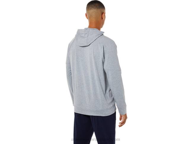 Men\s Tech Full Zip Hoodie Sheet Rock Heather Asics XXPD1780