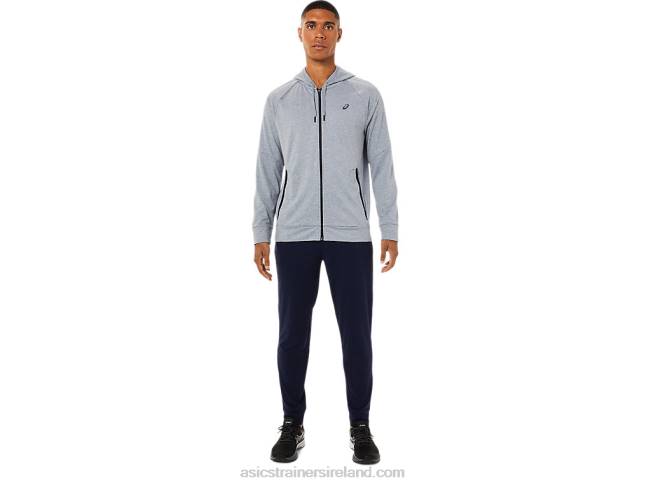 Men\s Tech Full Zip Hoodie Sheet Rock Heather Asics XXPD1780