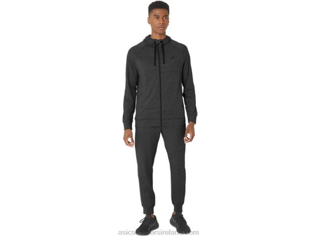 Men\s Tech Fz Hoodie 20 Graphite Grey Spacedye Asics XXPD303