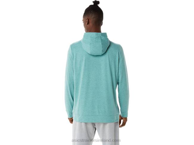 Men\s Tech Pullover Hoodie Sage Heather Asics XXPD1569