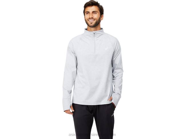 Mens Thermopolis Quarter Zip Light Grey Heather Asics XXPD1633