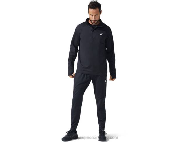 Men\s Thermopolis Quarter Zip Performance Black Asics XXPD1626