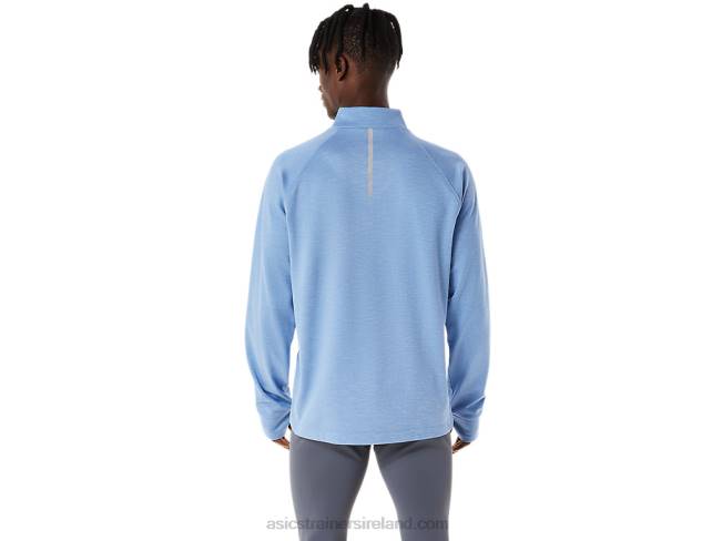 Men\s Thermopolis Winter 1/2 Zip Blue Harmony Heather Asics XXPD1063