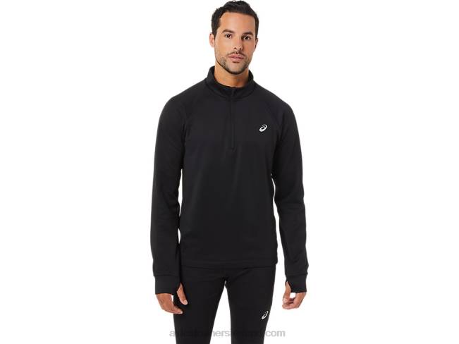 Mens Thermopolis Winter 1/2 Zip Performance Black Asics XXPD1708