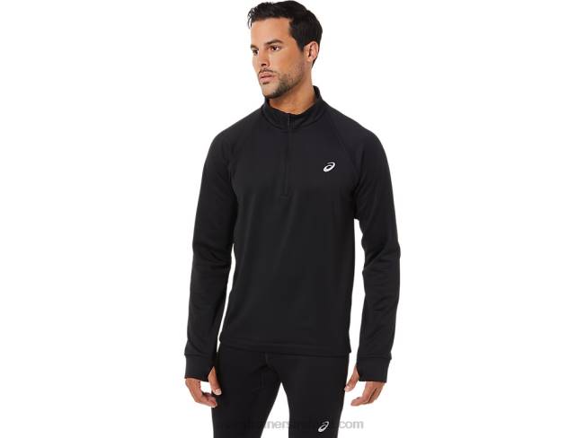 Men\s Thermopolis Winter 1/2 Zip Performance Black Asics XXPD1708