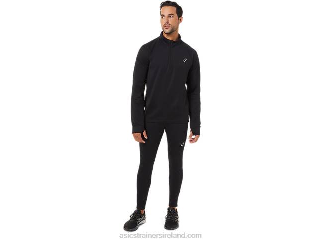 Men\s Thermopolis Winter 1/2 Zip Performance Black Asics XXPD1708