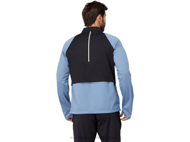 Men\s Thermostorm Full Zip Jacket Storm Blue/Performance Black Asics XXPD1632