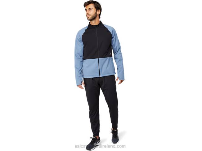 Men\s Thermostorm Full Zip Jacket Storm Blue/Performance Black Asics XXPD1632