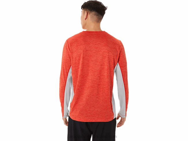 Men\s Train Sana Long Sleeve Fiery Red/Piedmont Grey Asics XXPD1423