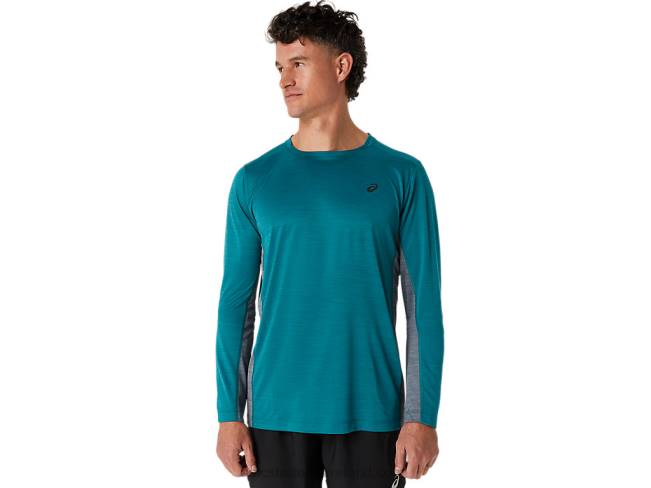 Mens Train Sana Long Sleeve Velvet Pine/Metropolis Asics XXPD618