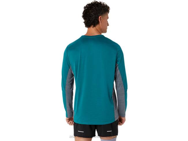 Men\s Train Sana Long Sleeve Velvet Pine/Metropolis Asics XXPD618