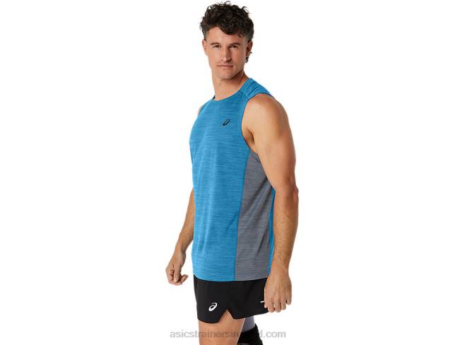 Men\s Train Sana Muscle Tank Island Blue/Sheet Rock Asics XXPD17