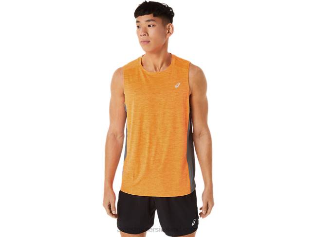 Mens Train Sana Muscle Tank Orange Pop/Sheet Rock Asics XXPD18