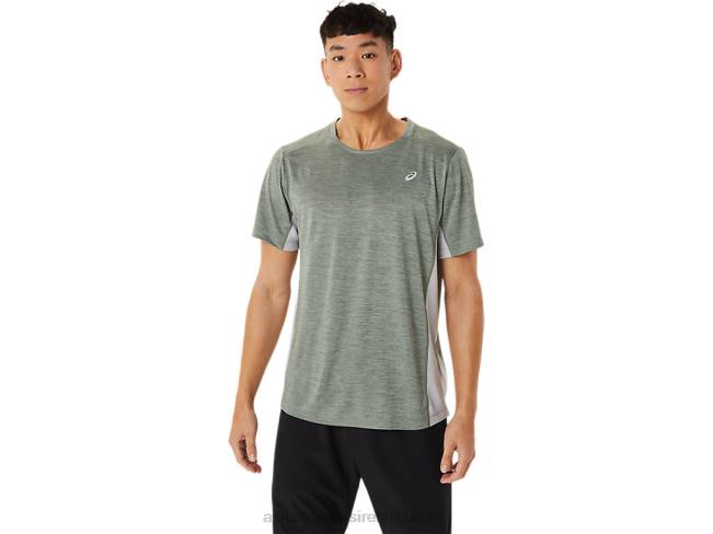 Mens Train Sana Short Sleeve Lichen Green/Piedmont Grey Asics XXPD1413