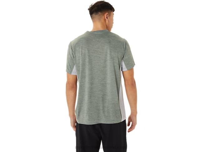 Men\s Train Sana Short Sleeve Lichen Green/Piedmont Grey Asics XXPD1413