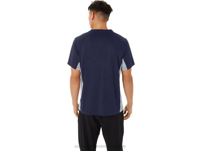 Men\s Train Sana Short Sleeve Peacoat/Sheet Rock Asics XXPD227