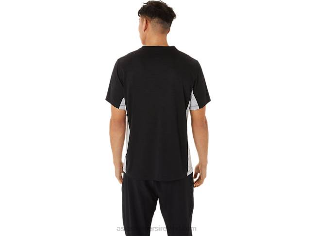 Men\s Train Sana Short Sleeve Performance Black/Sheet Rock Asics XXPD1356