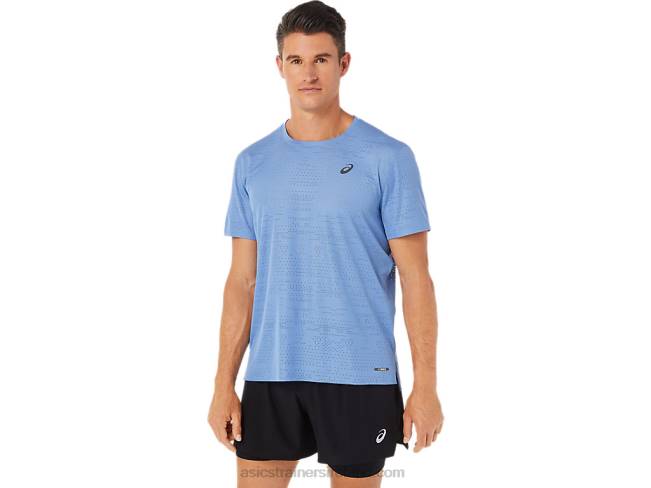 Mens Ventilate Actibreeze Short Sleeve Top Blue Harmony Asics XXPD1325