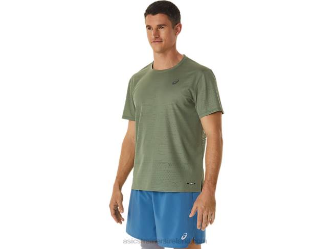 Men\s Ventilate Actibreeze Short Sleeve Top Lichen Green Asics XXPD1042