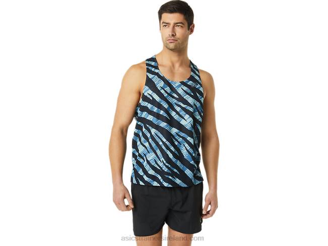 Mens Ventilate Actibreeze Singlet Azure/Performance Black Asics XXPD1092