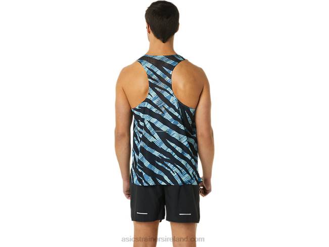 Men\s Ventilate Actibreeze Singlet Azure/Performance Black Asics XXPD1092