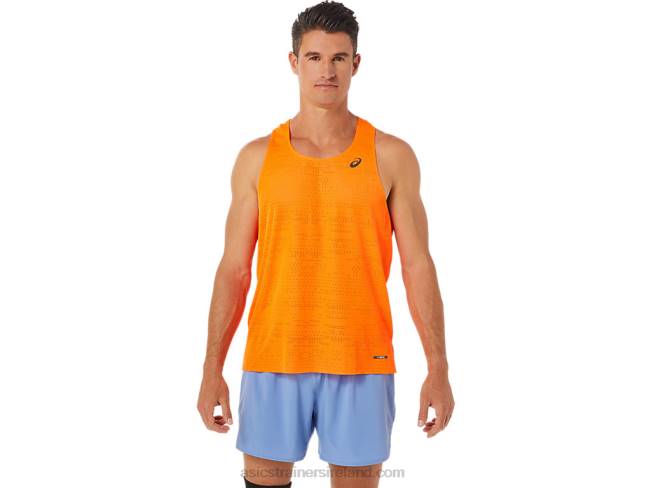 Mens Ventilate Actibreeze Singlet Shocking Orange Asics XXPD1326