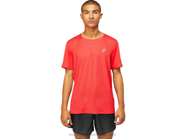 Mens Ventilate Short Sleeve Top Electric Red Asics XXPD1799