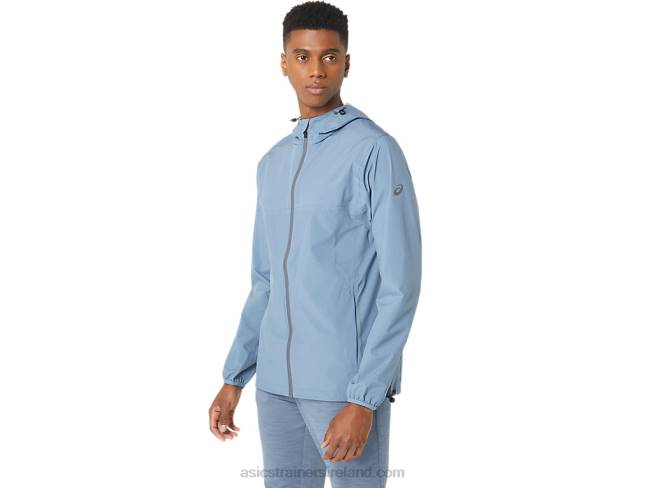 Men\s Waterproof Jacket Steel Blue/Carrier Grey Asics XXPD214