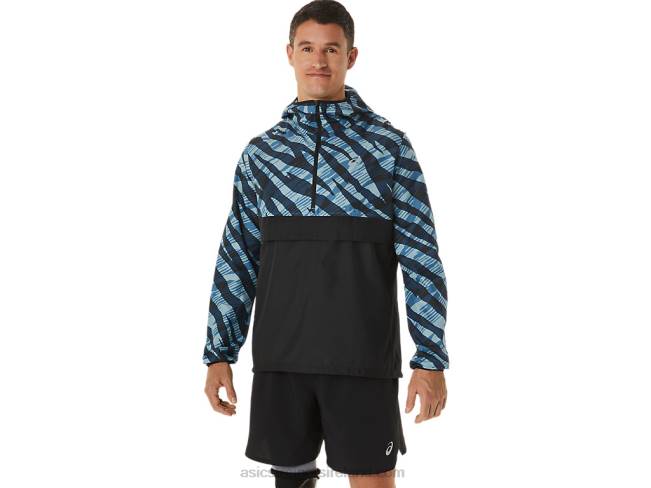 Mens Wild Camo Anorak Azure/Performance Black Asics XXPD1102