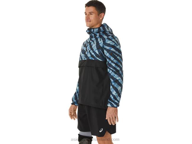 Men\s Wild Camo Anorak Azure/Performance Black Asics XXPD1102