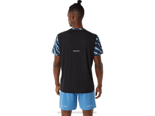 Men\s Wild Camo Short Sleeve Top Azure/Performance Black Asics XXPD1058